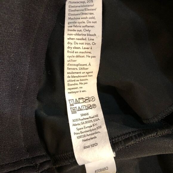 Spanx Slim Straight Pull On Pant Faux Leather Brown Ankle Length Size Medium - Picture 9 of 13